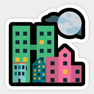 Night Metropolis Sticker